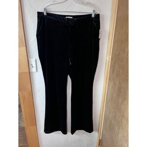 Good American Velvet Wide Leg Pants Black Size 5-18/20W